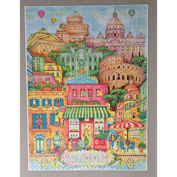KI Puzzles Midnight In Rome 1000 pc Madalina Tantareanu 2024 Complete Preowned - Picture 4 of 6